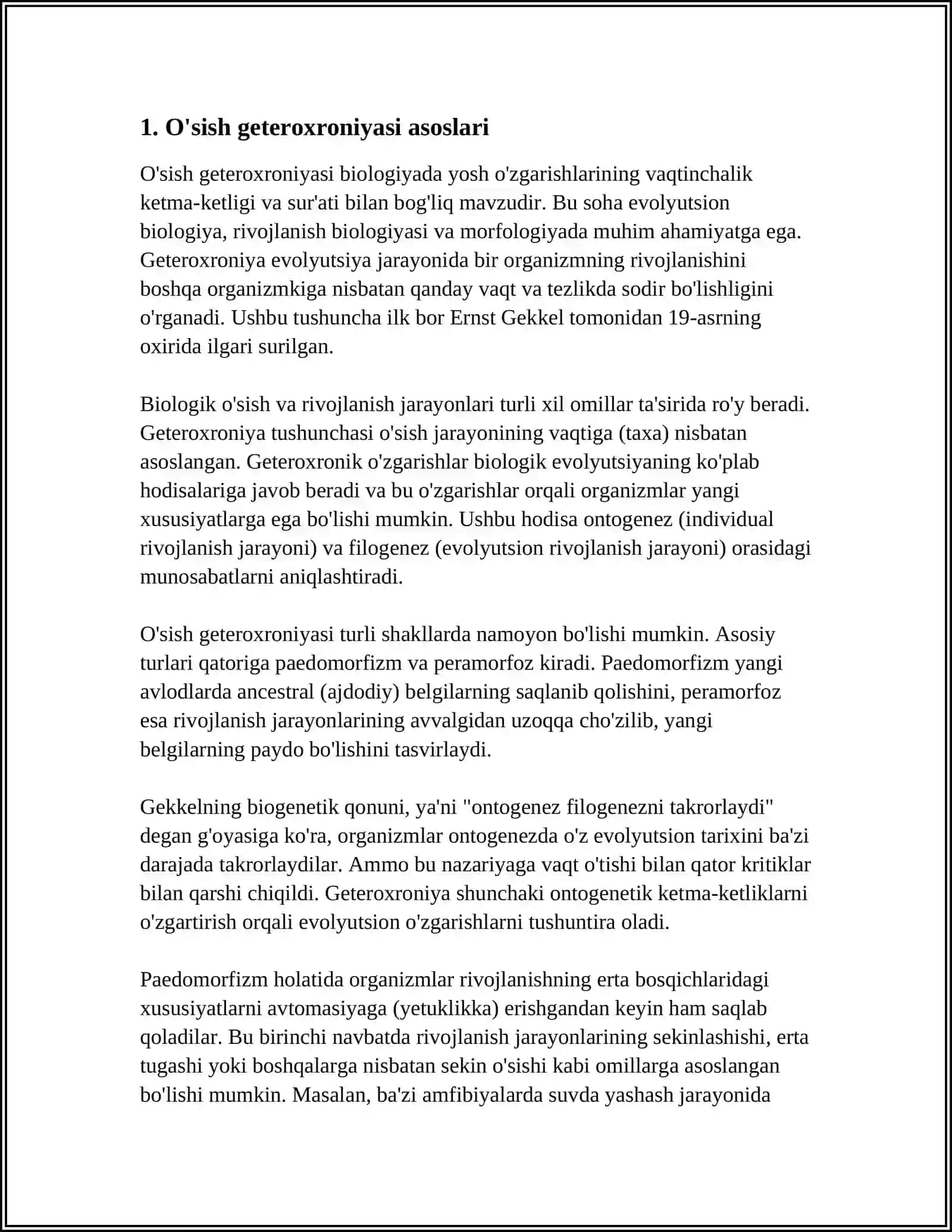 O'SISH VA RIVOJLANISH GETEROXRONIYASINI JADVAL VA SXEMALAR TARZIDA O'RGANIB CHIQISH 3