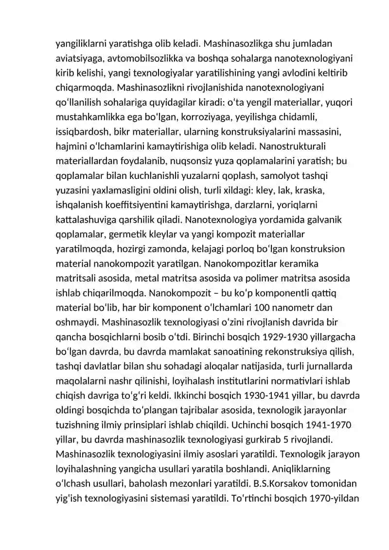 Mashinasozlik texnologiyasi asoslari faniga kirish 3