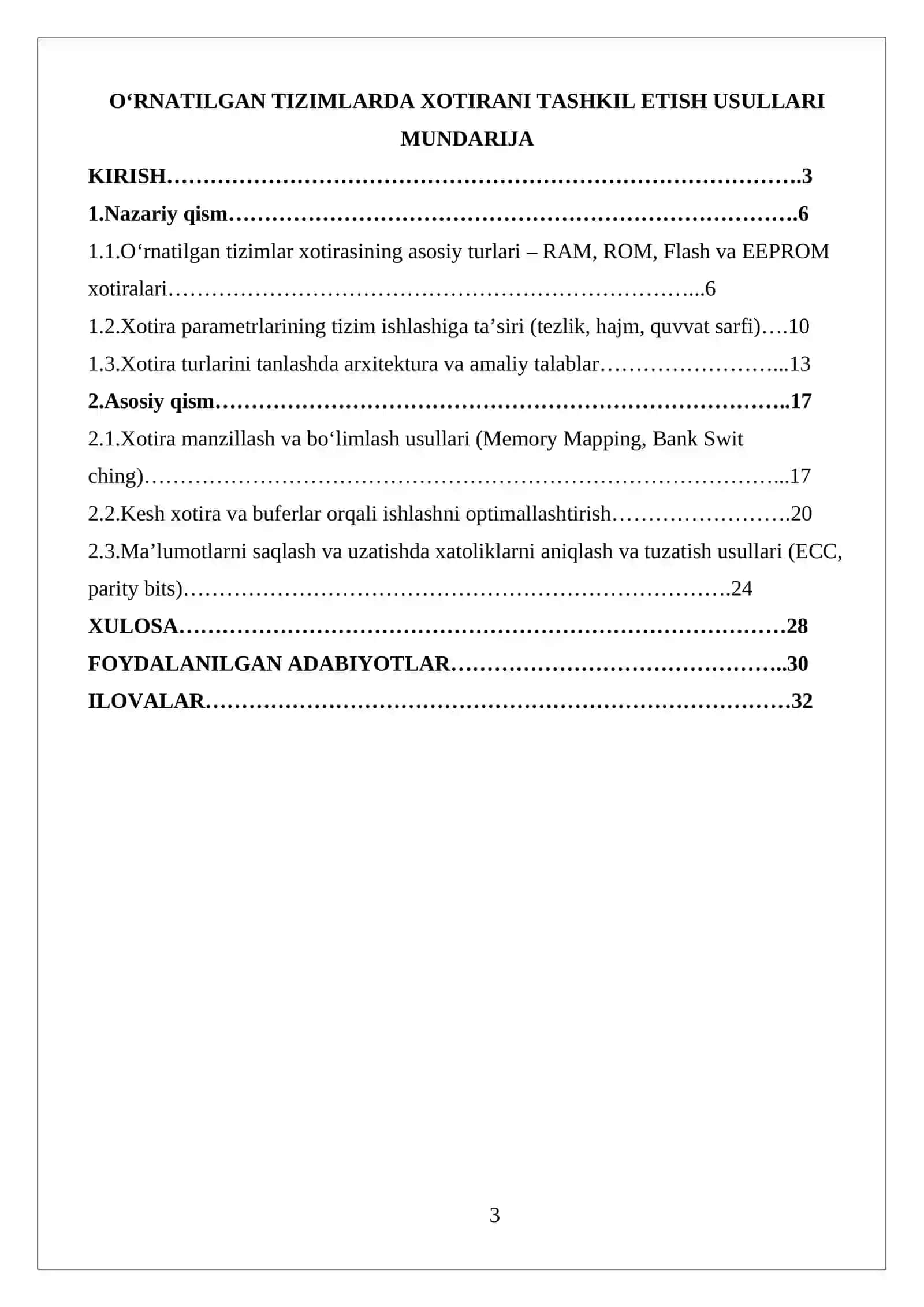O‘RNATILGAN TIZIMLARDA XOTIRANI TASHKIL ETISH USULLARI 3
