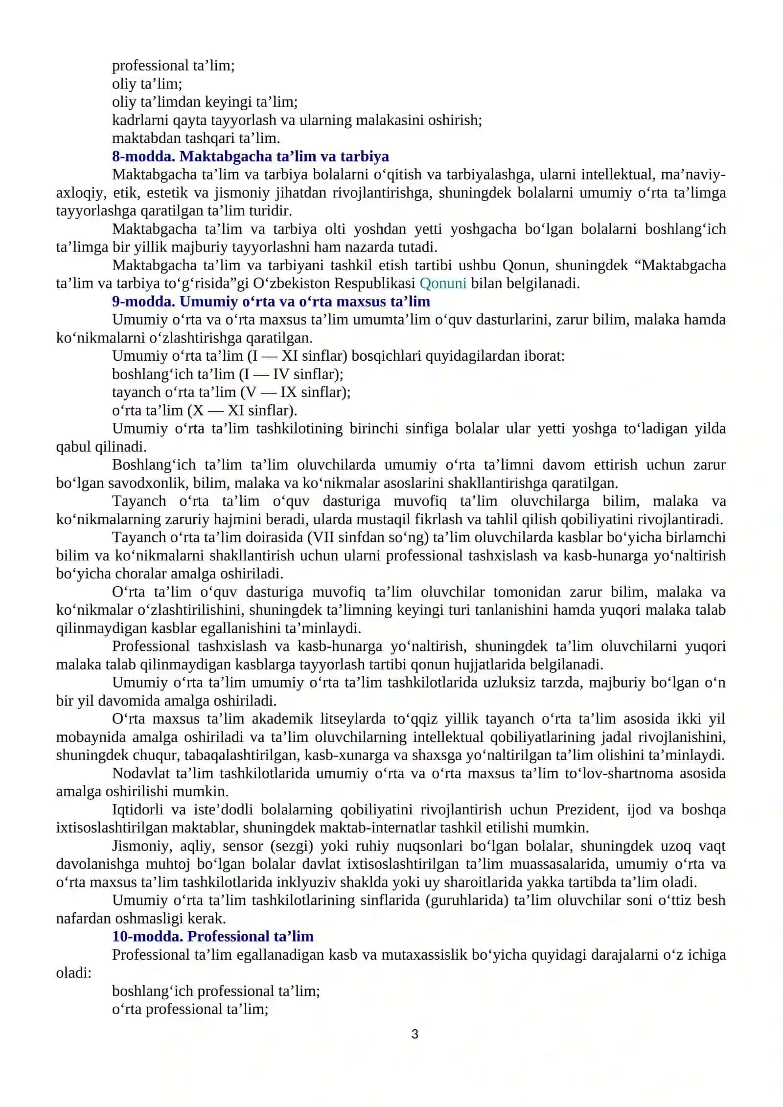 Qonunchilik palatasi 3