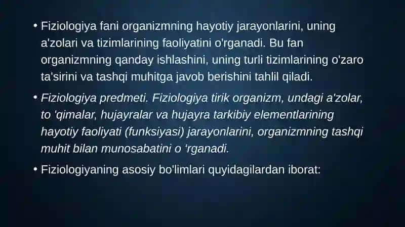 Fiziologiya fani, rivojlanishi, tibbiyotda ahamiyati 3