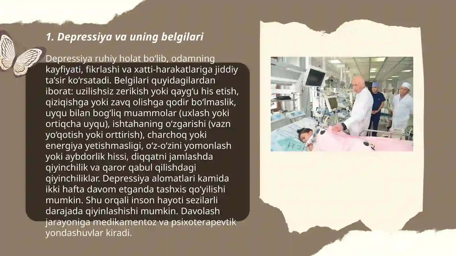 Bemorlarni ruhiy holati"Depressiya, shok, qoʻrquv, chochish, ipoxondriya, oʻzini ayibdor xis qilish" suyitsidal fikrlash 3