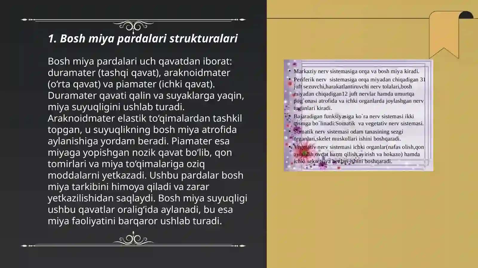 Bosh miya pardalarining vena bo'shliqlari va sisternalari 3