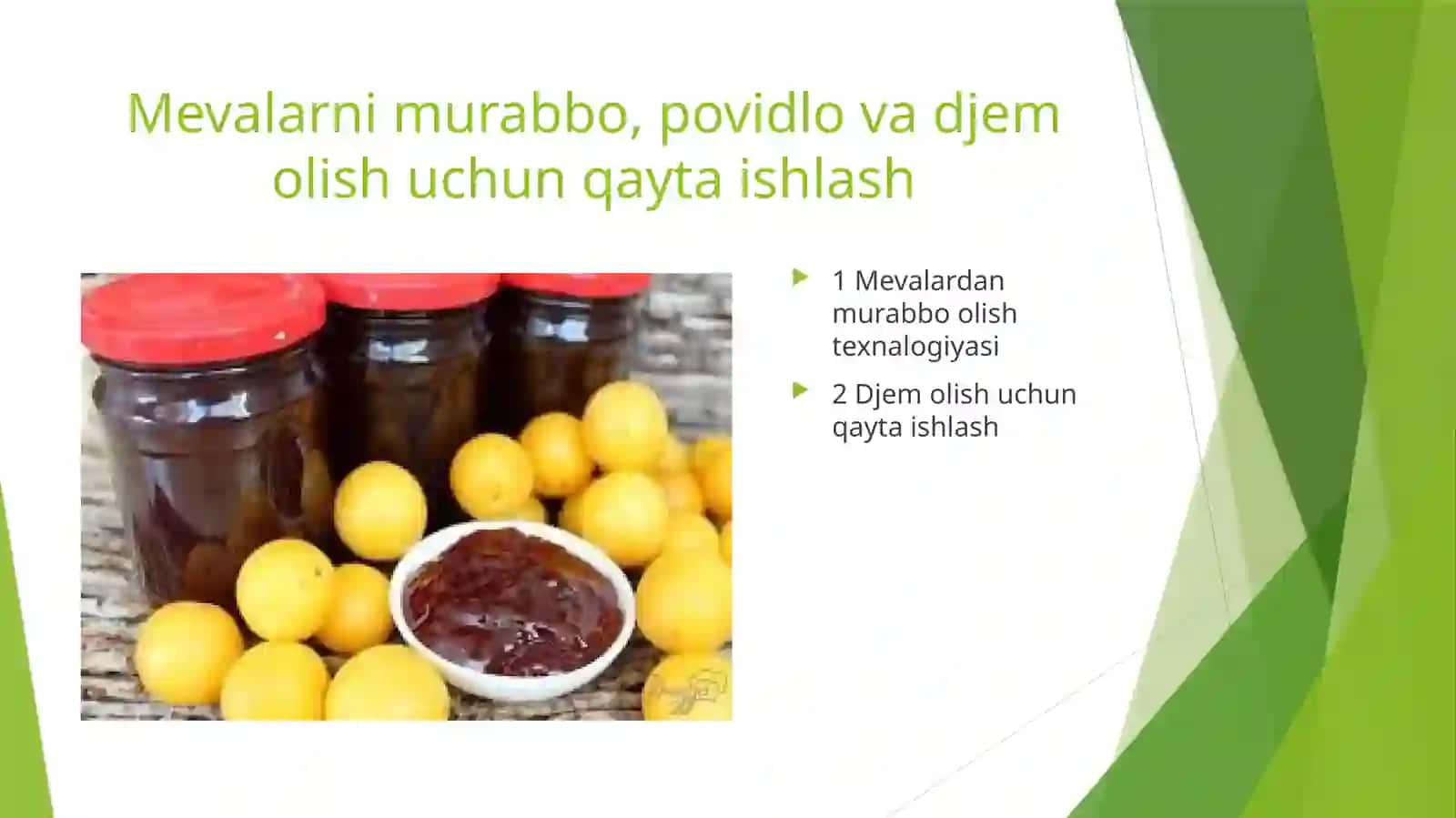 Mevalarni murabbo, povidlo vadjemolish uchun qayta ishlash 3