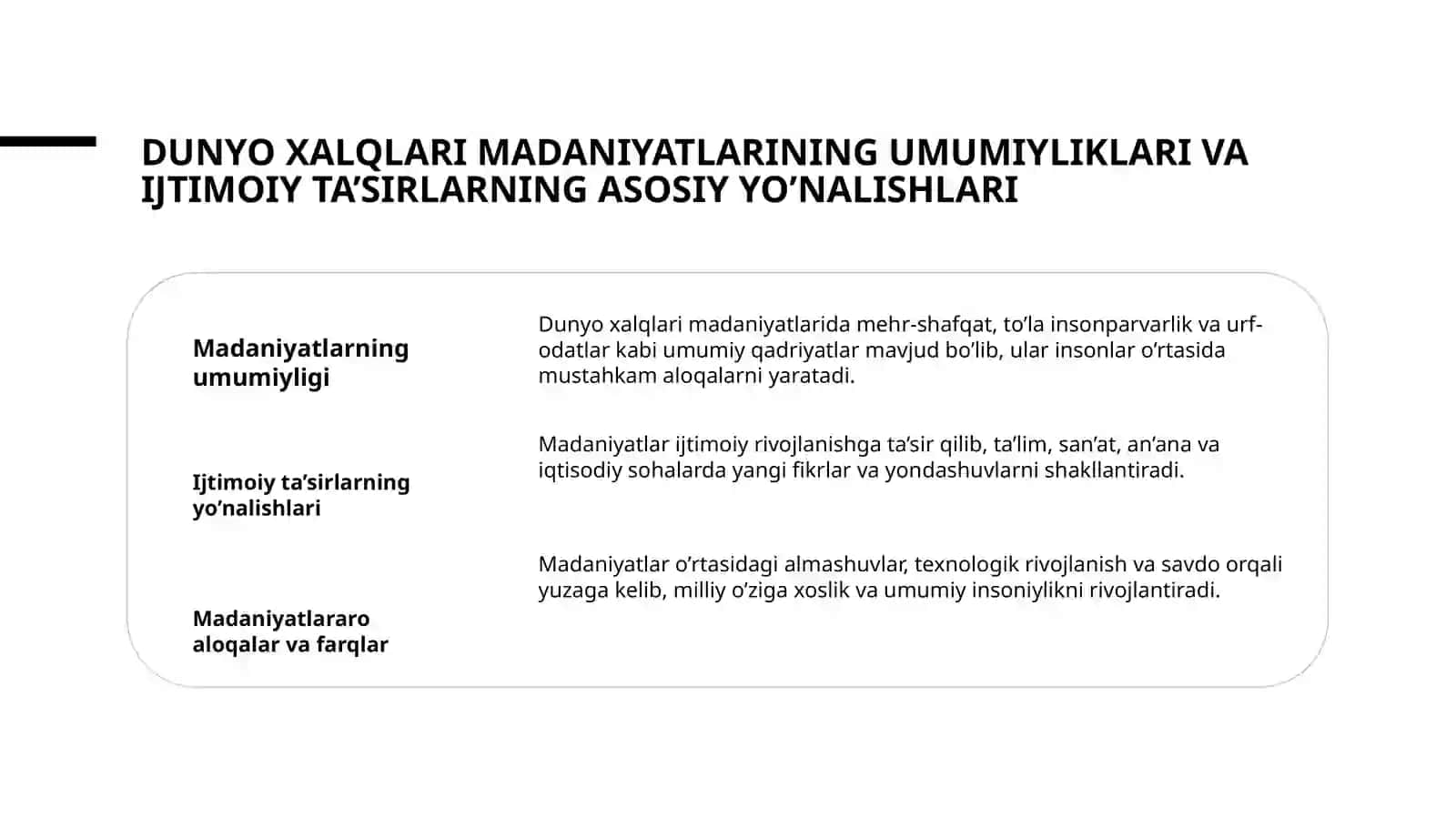 Dunyo xalqlari madaniyatidagi umumiylik va farqlar 3