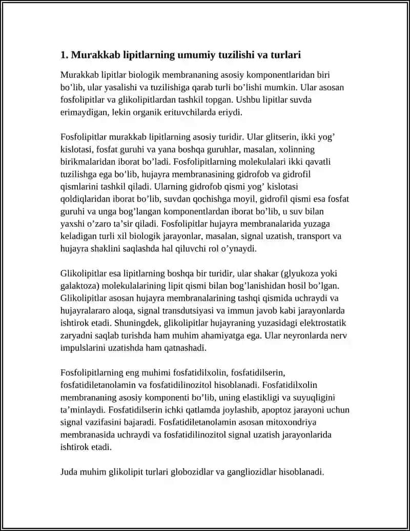 MURAKKAB LIPITLAR FOSFOLIPITLAR GLIKOLIPITLAR VQ ULARNING ORGANIZMDAGI ROLI 3