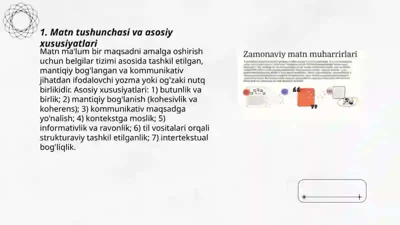 Matn va uning turlari. Mikro matn va makro matn 3