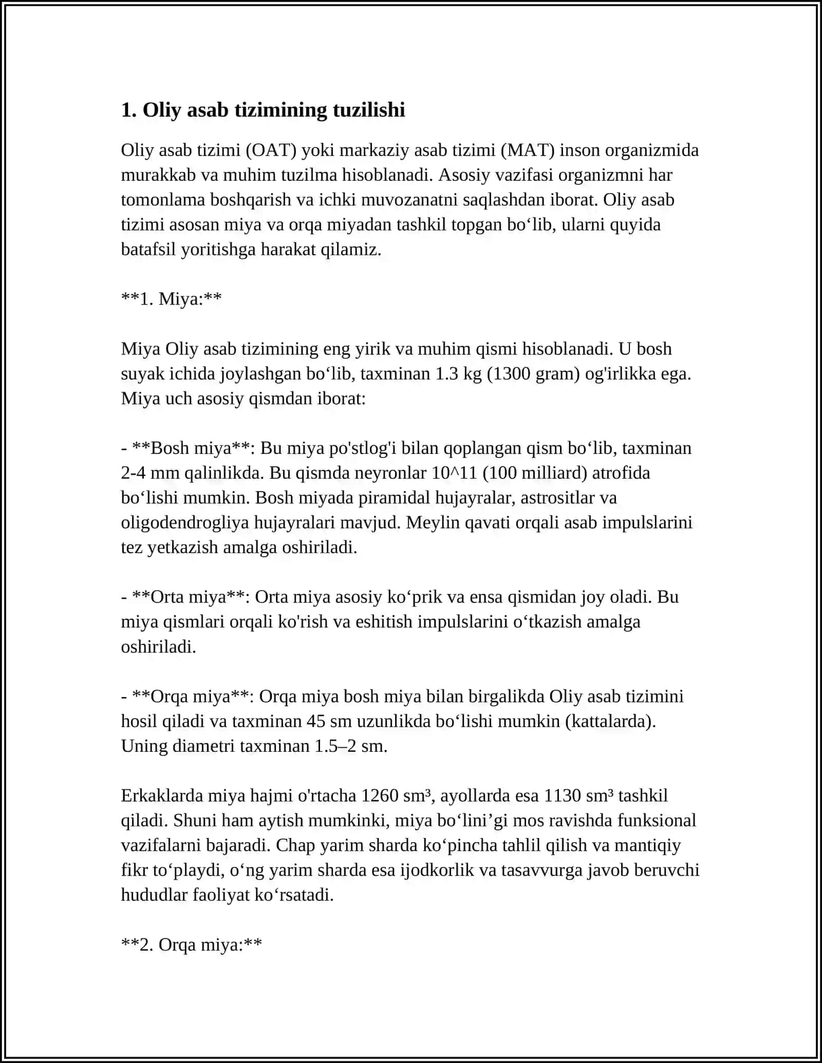 OLIY NERV FAOLIYATI VA FIZIOLOGIYASI 3