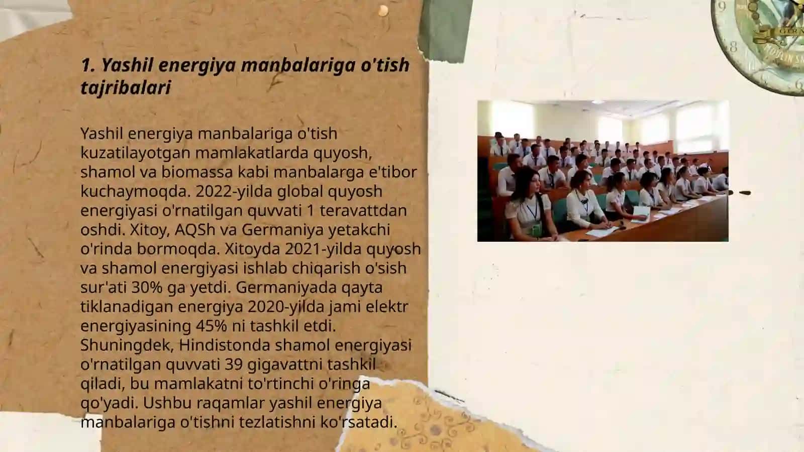 Yashil energiya manbalariga o'tish tajribalari 3