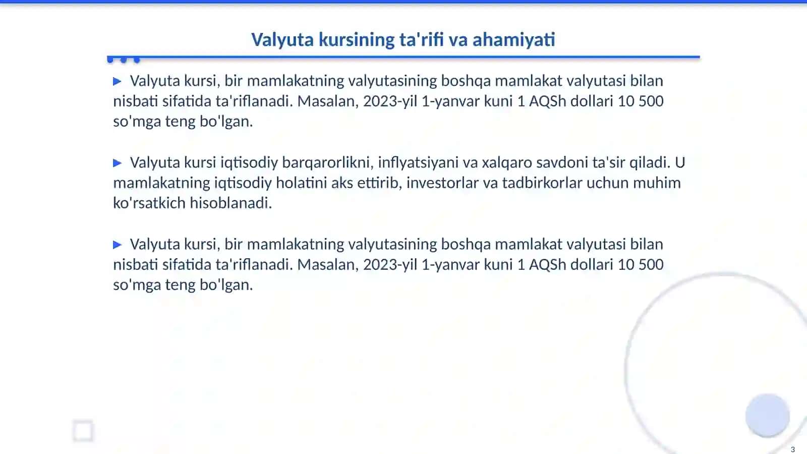 Valyuta kursi 3