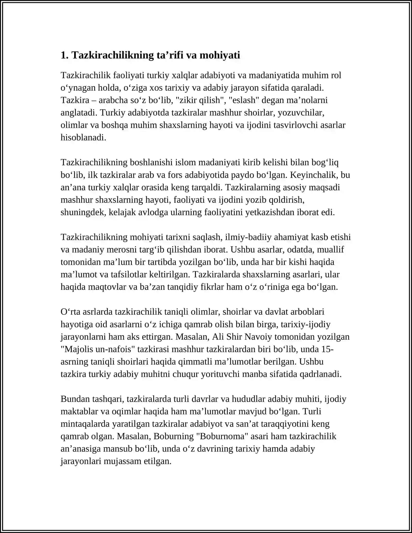 TAZKIRACHILIK NIMA,TAZKIRALARDAN QAYSILARNI BILASZ 3