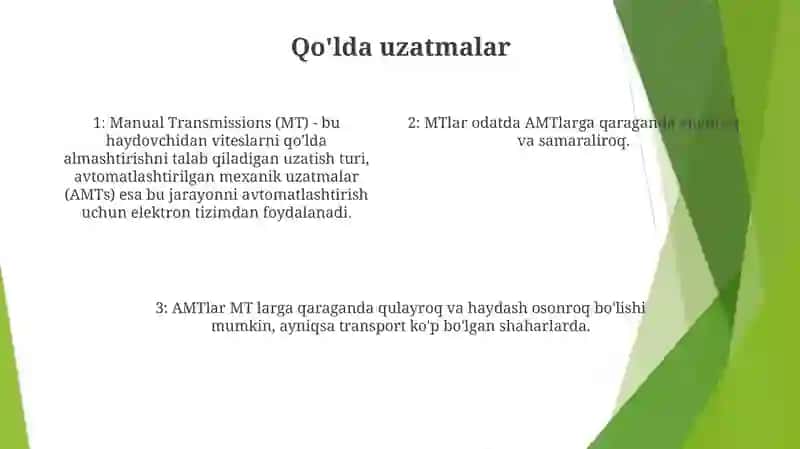 Rivojlangan Davlatlar Avtomobil Texnikalarining Transmissiyalarining Tuzilishini O'Ziga Xosligi 3