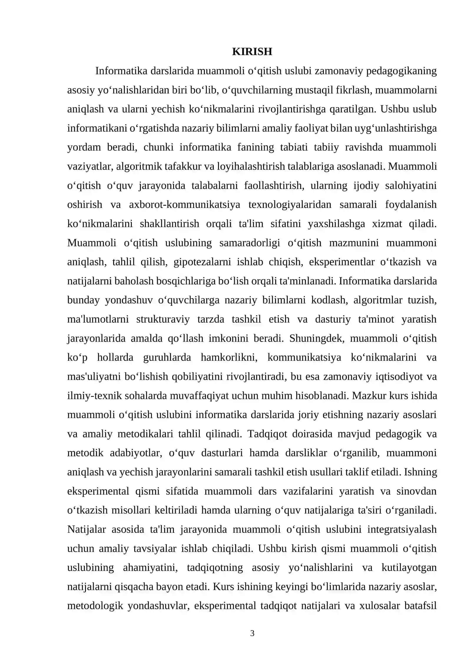 Muammoli O‘qitishning Nazariyasi va Informatika Faniga oid Xususiyatlari 3