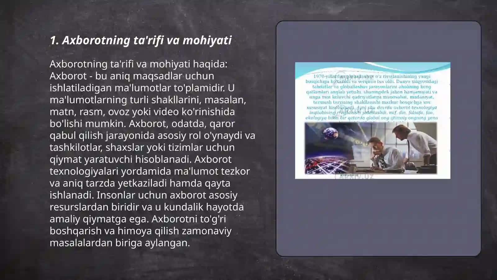 Axborotning ta'rifi va mohiyati 3