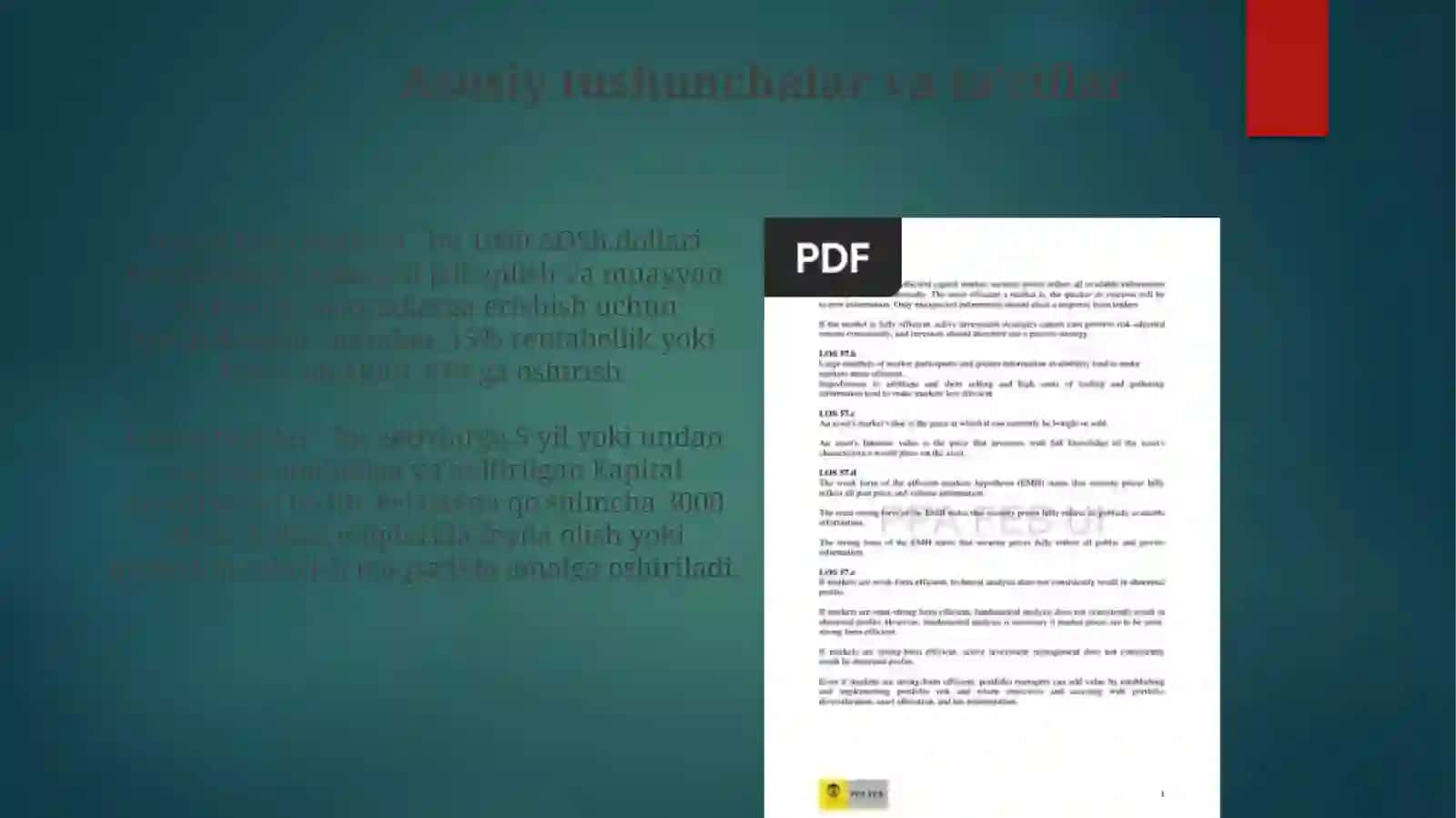 Investitsiyalarning iqtisodiy samaradorligini aniqlash usullari 3