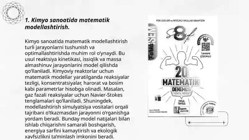 Kimyo sanoatida matematik modellashtirish 3
