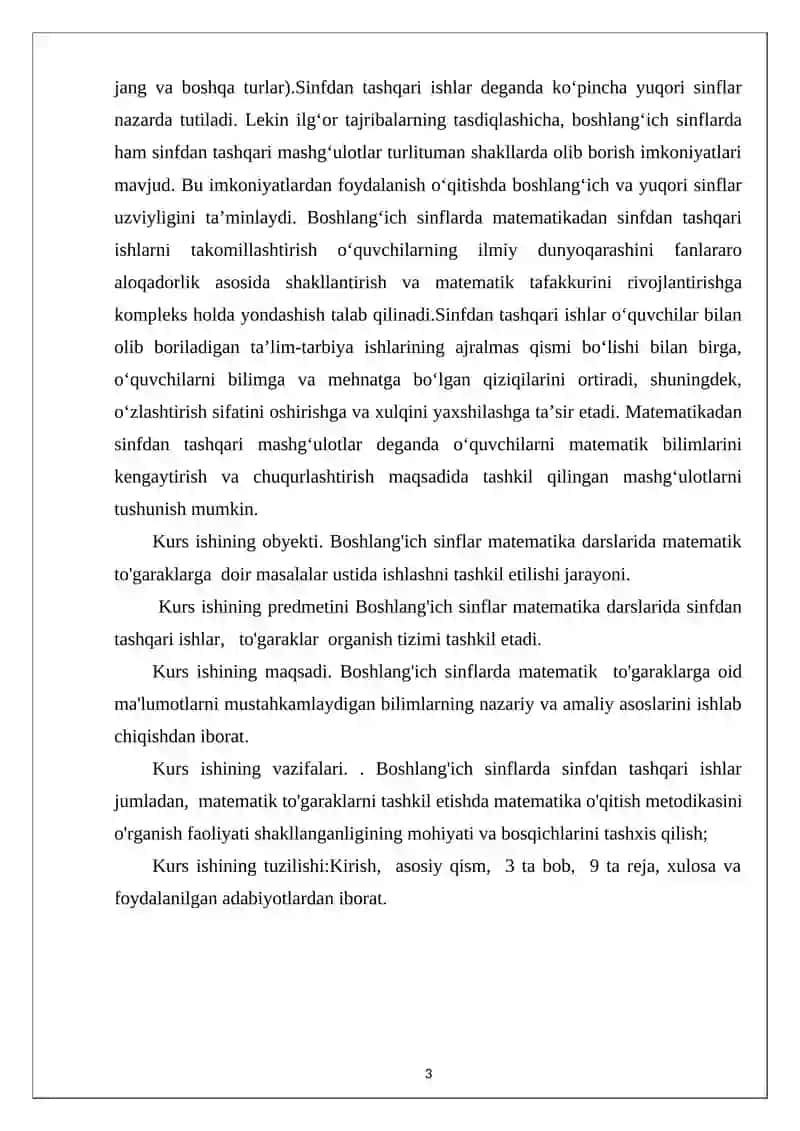 Boshlangʻich sinflarda matematikadan sinfdan tashqari ishlar 3
