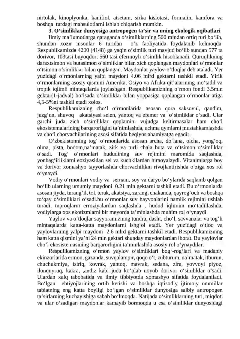 Biologik xilma-xillikni saqlash va muhofaza qilish usullari 3