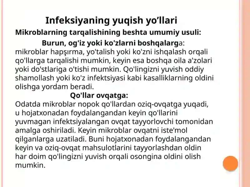 Mustqilishi Infeksiyaning Tarqalish Sababalari 3