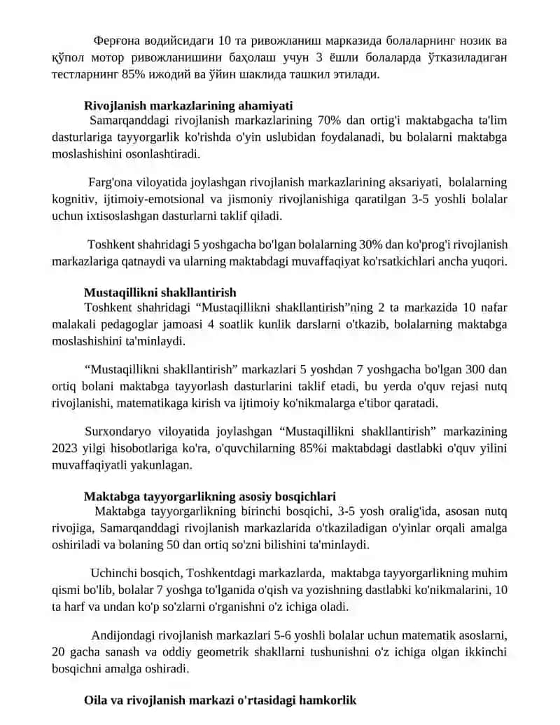 Bolalarni maktab taʼlimiga tayyorlashda rivojlantiruvchi markazlarning oʻrni 3