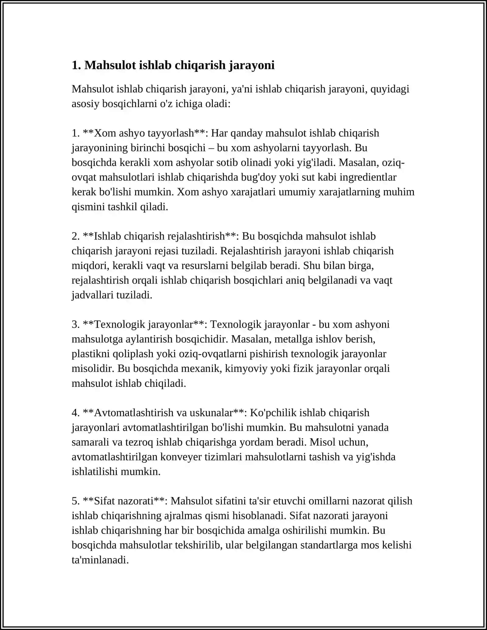 MAHSULOT ISHLAB CHIQARISH VA DAVR HARAJATLARI TAHLILI 3