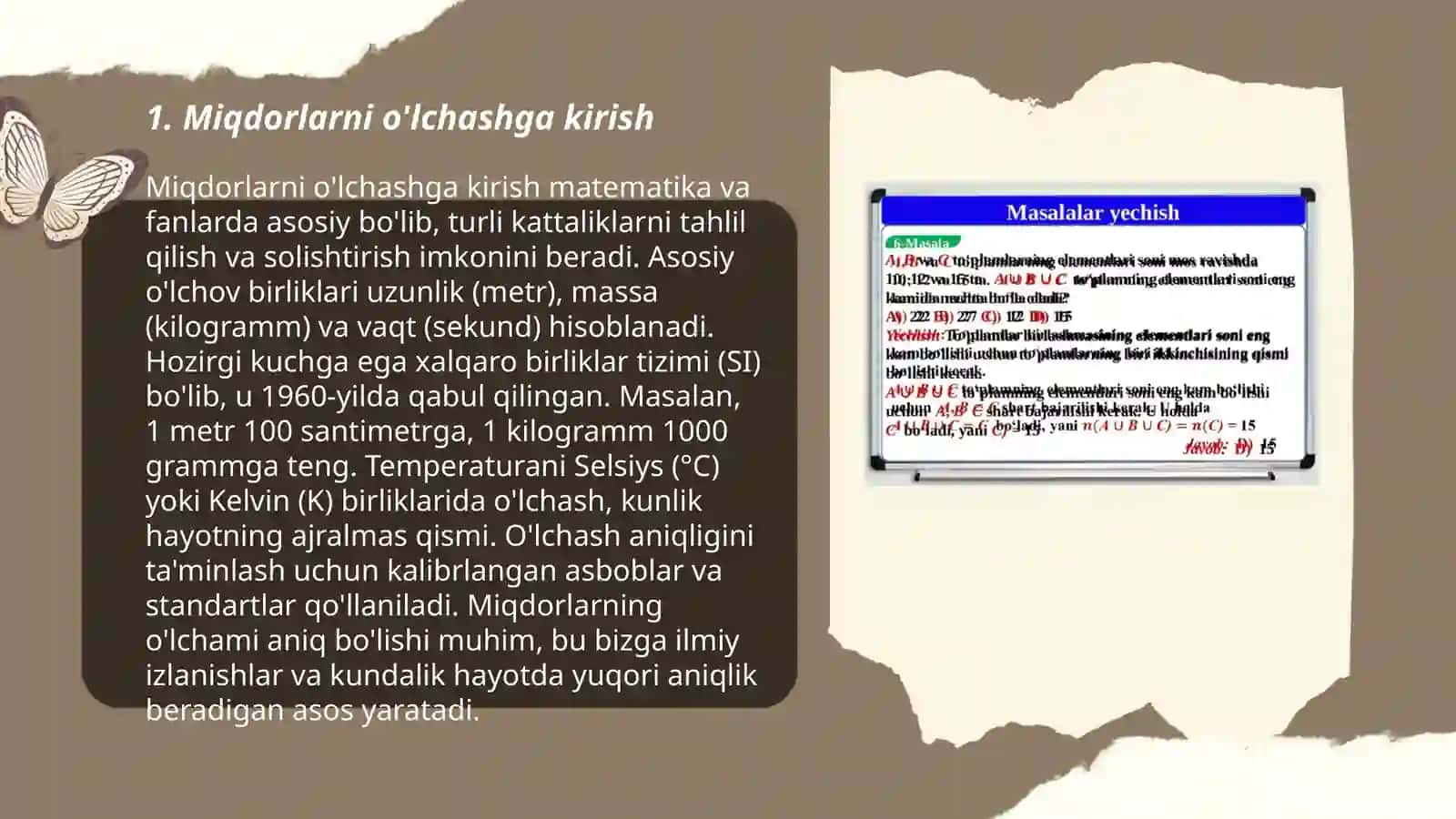 Miqdorlarni òlchash òlchov birliklarining turlari orasidagi bogĺiqliklar va ular ustida amallar bajarishga òrgatish metodikasi 3