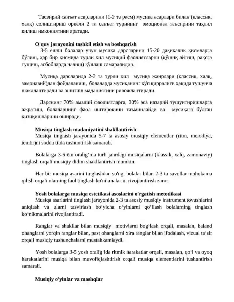 Maktabga tayyorlov guruh bolalariga musiqa tinglashni o'rgatish metodikasi 3