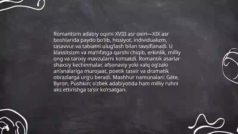 Adabiy oqim va yo‘nalishlar 3