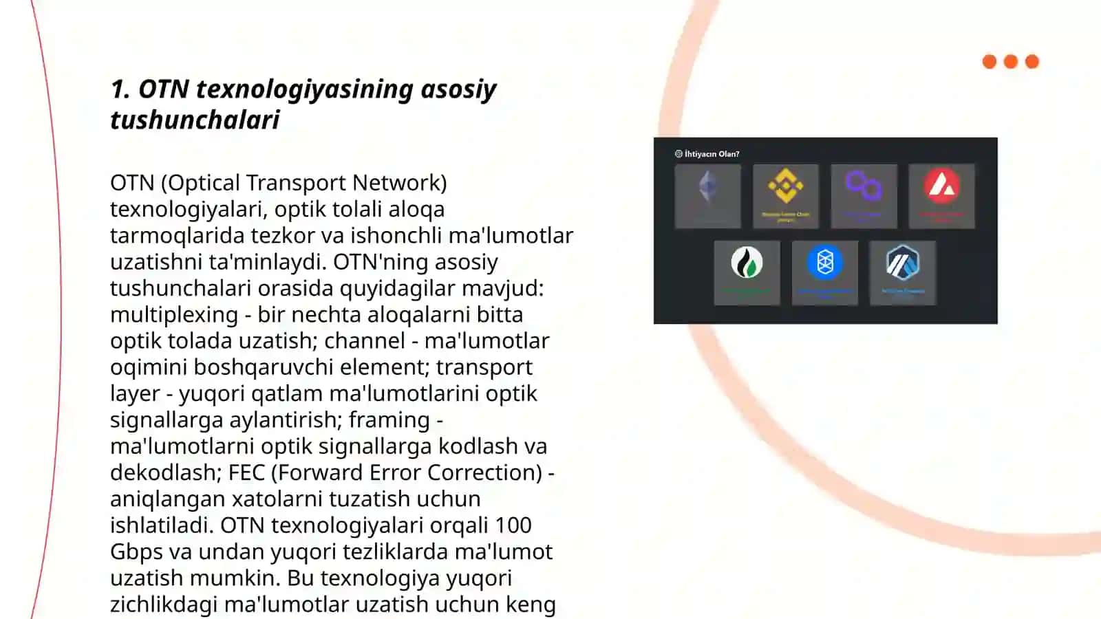 OTN texnologiyasi: Tarmoqning optimallashtirilishi va boshqaruvi 3
