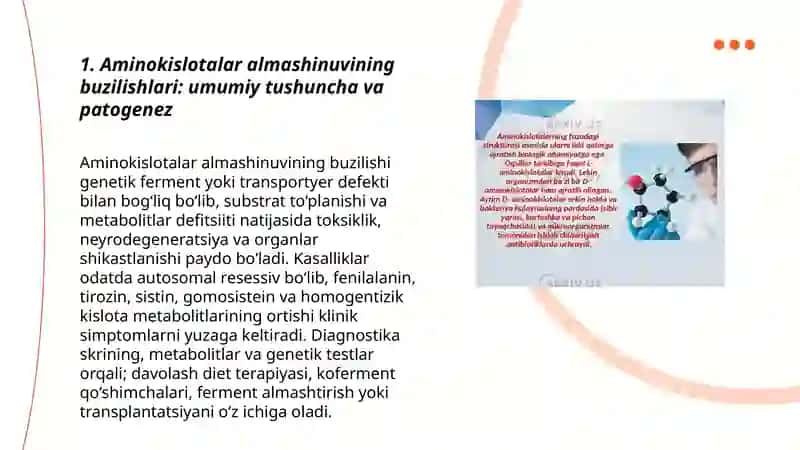 Aminokislotalar almashinuvini buzilishi bilan kechuvchi kasalliklar 3