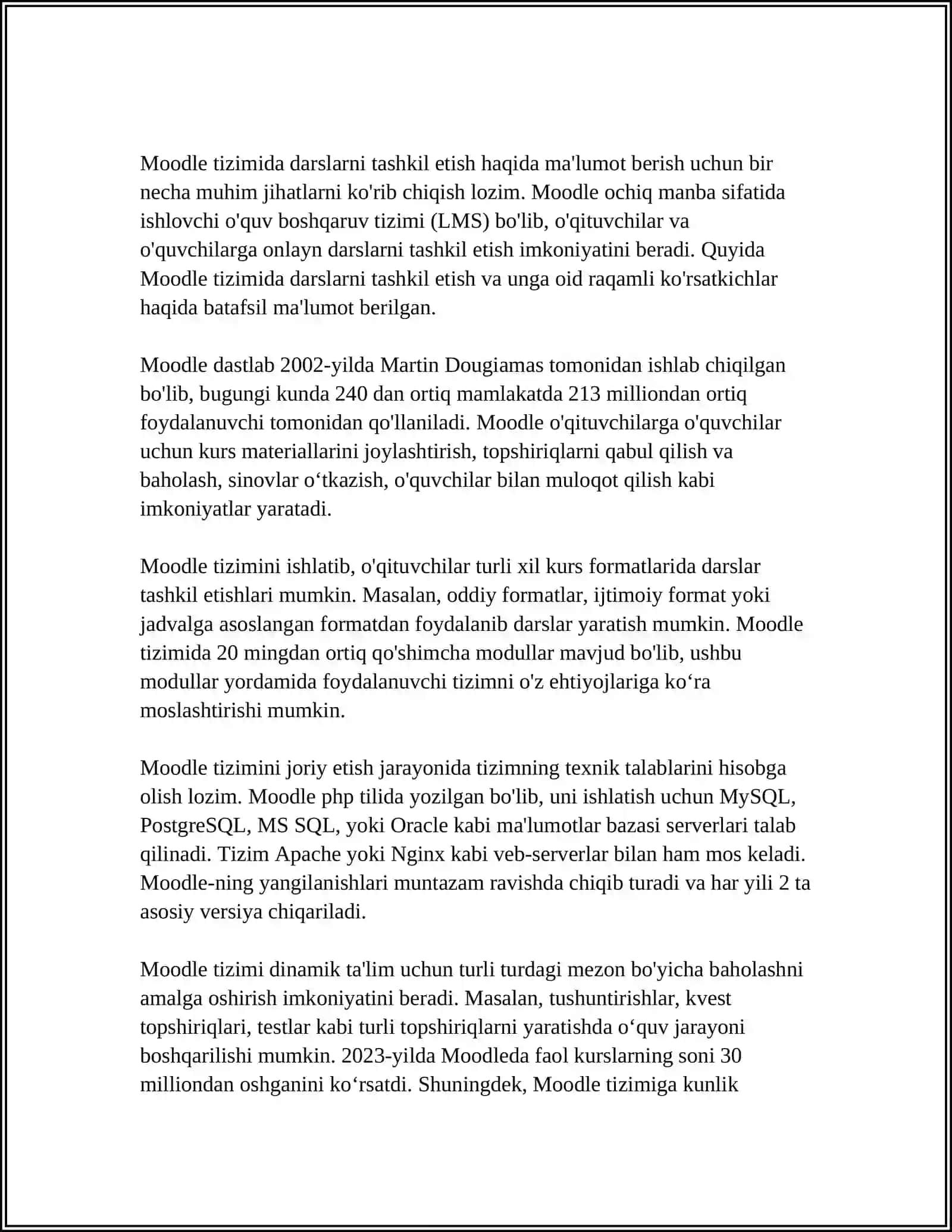ARALIQTAN OQITIWDA MOODLE TEXNOLOGIYASINAN PAYDALANIW 3