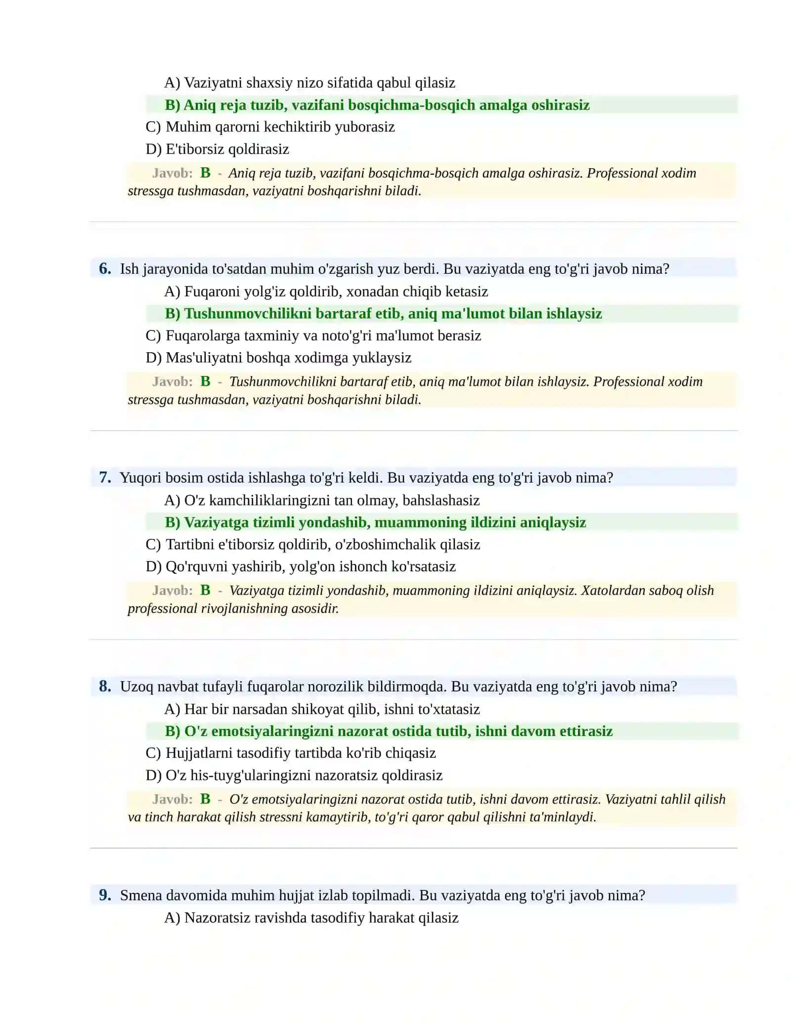 BOJXONA XIZMATIGA ISHGA KIRISH PSIXOLOGIK SINOV Testlari 3