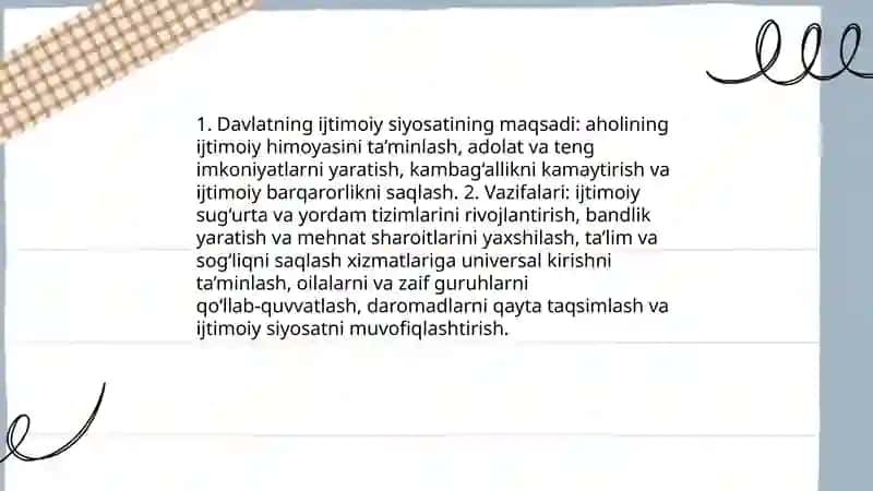 Davlatning ijtimoiy siyosati 3
