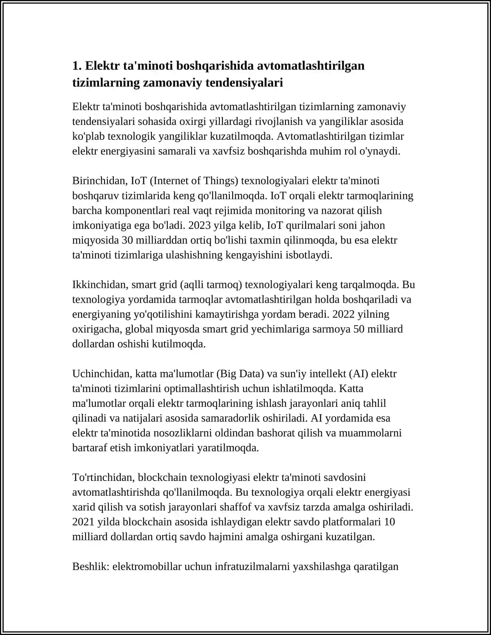 ELEKTR TA'MINOTI BOSHQARISHNING AVTOMATLASHTIRILGAN TIZIMLARINI ISTIQBOLLARI 3