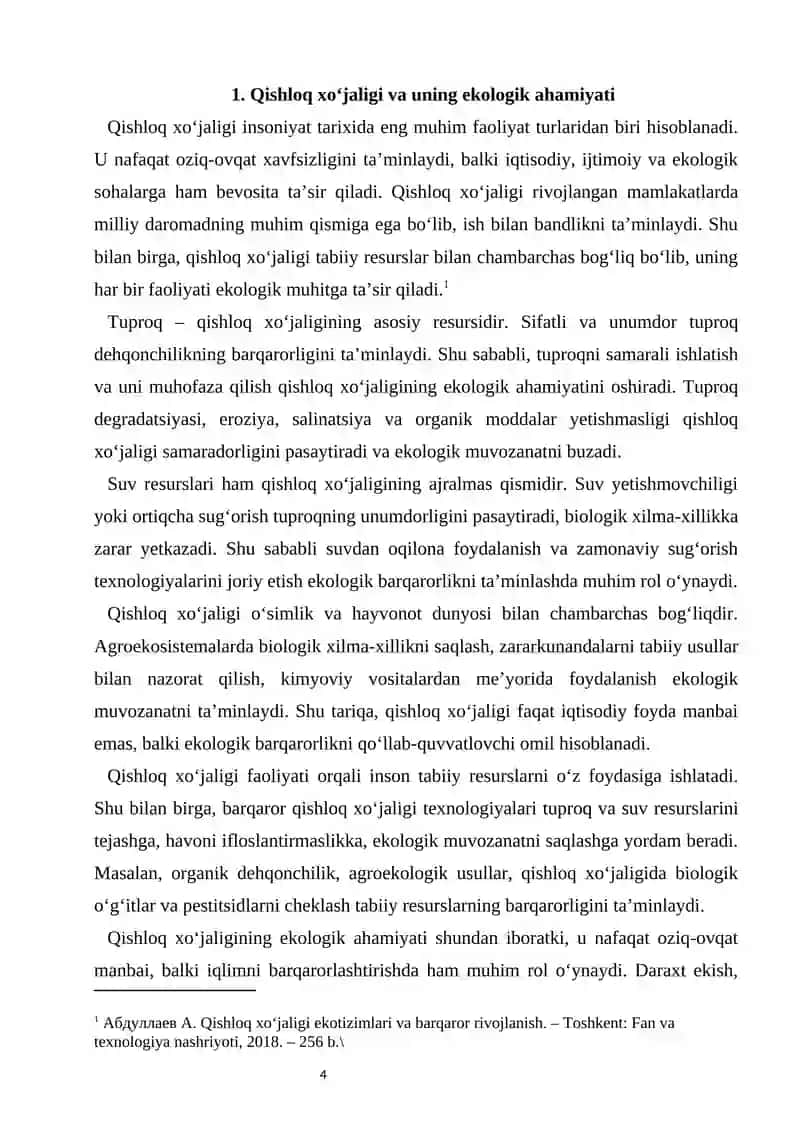 Qishloq xo‘jaligi va ekologiya 3