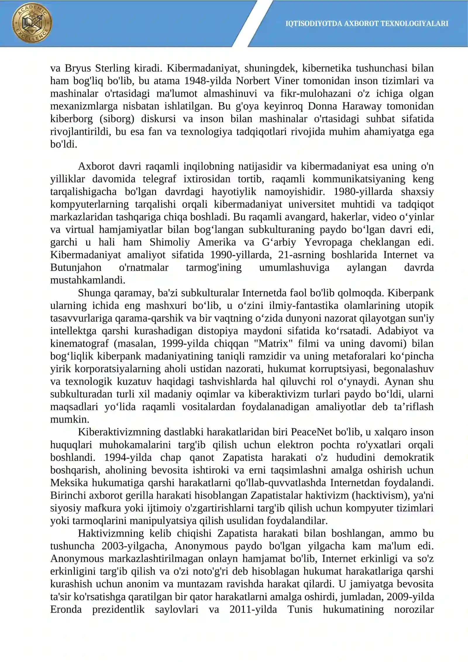 IPTISODIYOTDA AXBOROT TEXNOLOGIYALARI 3