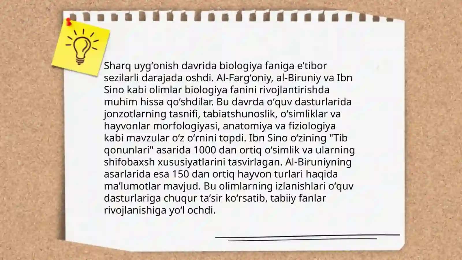 Sharq uygʻonish davridagi taʼlim-tarbiya Biologiya oʻqitish metodikasi fanidan 3