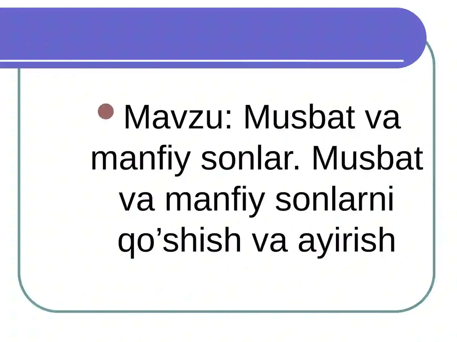Matematika fanidan slayd 3