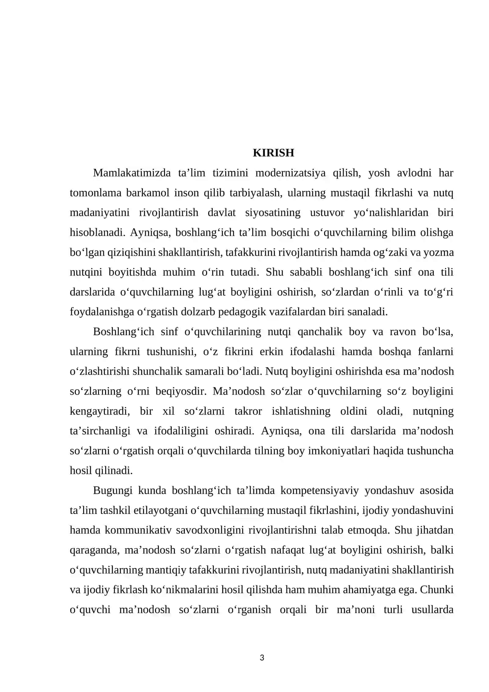 Boshlang‘ich sinflarda ma’nodosh so‘zlar ustida ishlash metodikasi 3