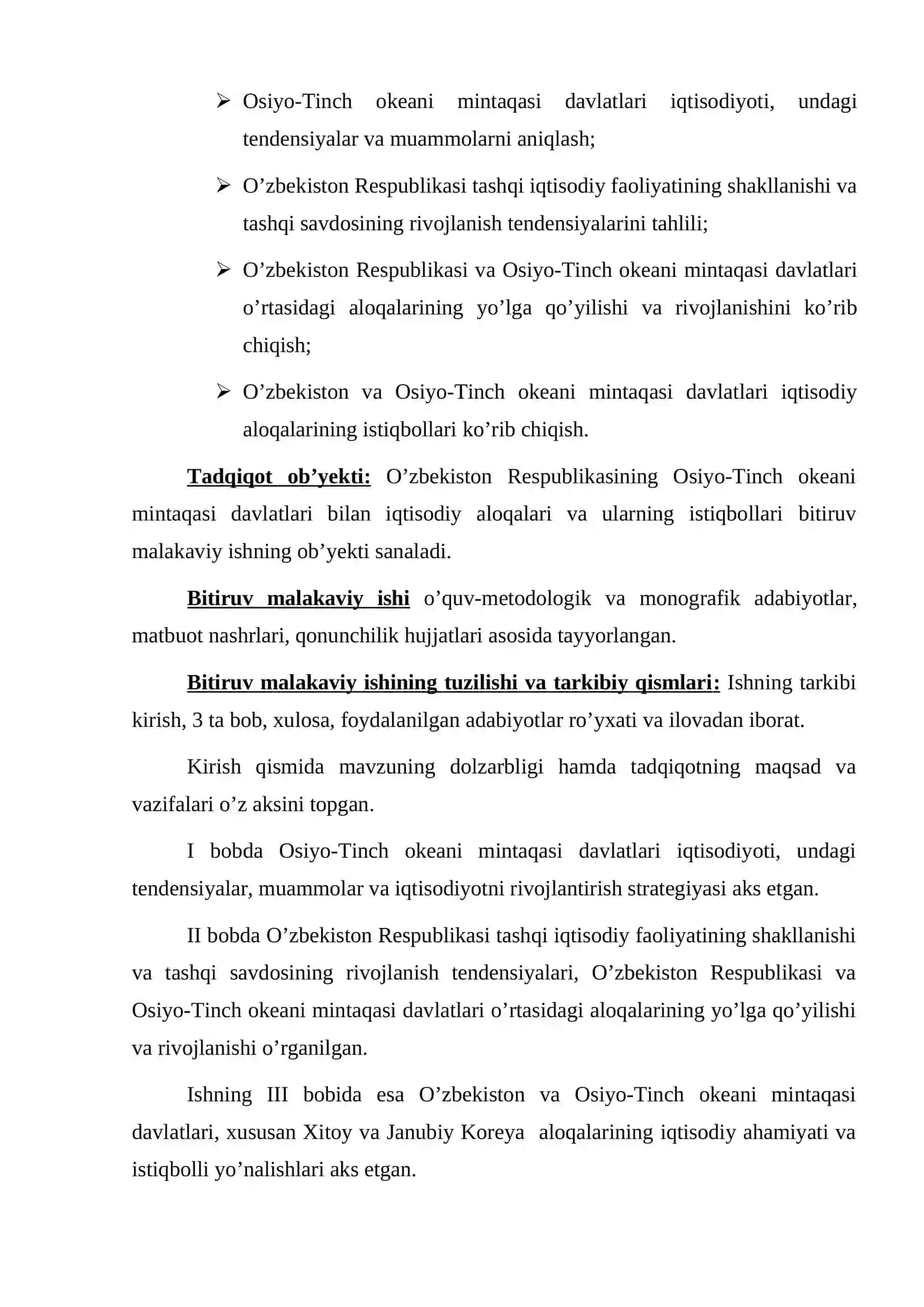 O‘ZBEKISTON VA OSIYO-TINCH OKEANI MINTAQASI DAVLATLARI IQTISODIY ALOQALARINING ISTIQBOLLARI 3
