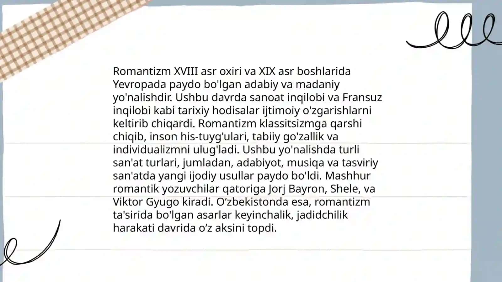 Kore adabiyotida romantizm 3