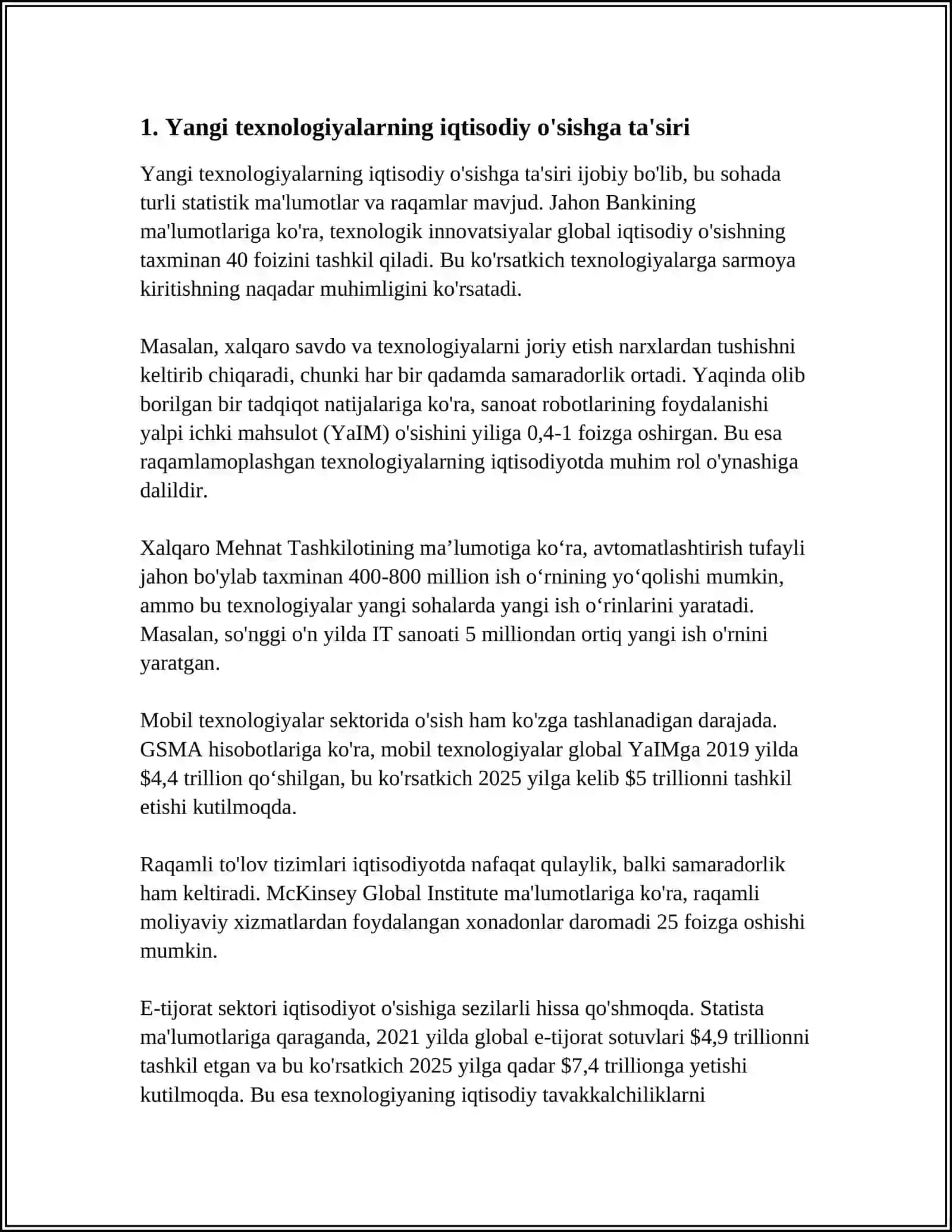 YANGI TEXNOLOGIYALARNING IQTISODIY SAMARADORLIGI 3