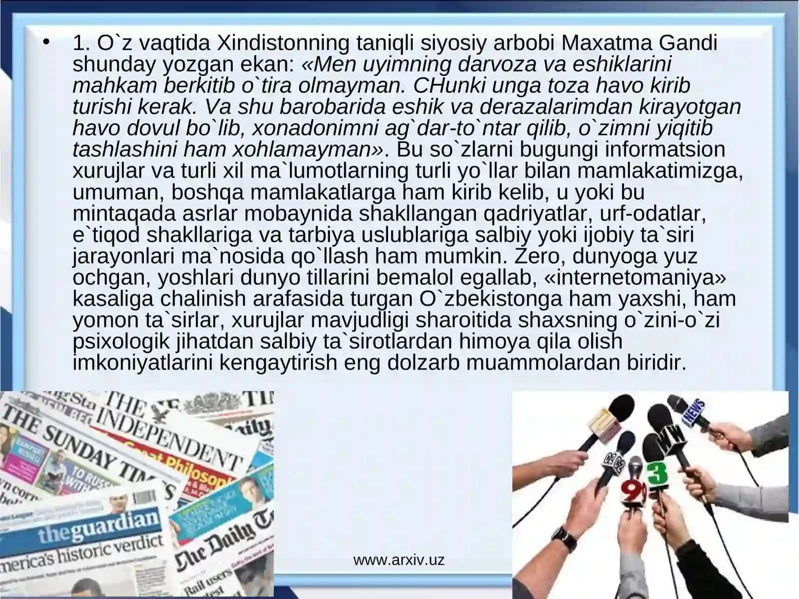 Ommaviy axborot vositalarining shaxstarbiyasiga ta’siri 3