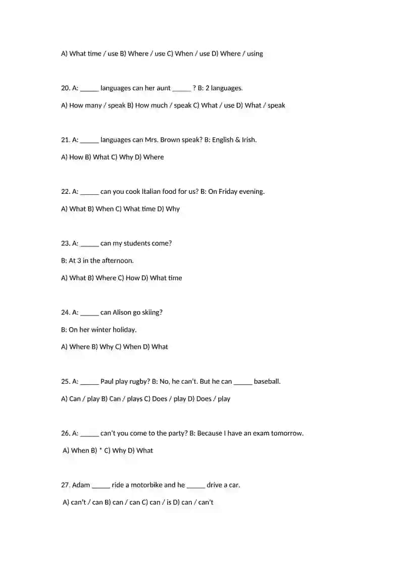 English Grammar Practice Questions 3
