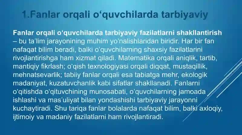 Boshlangʻich matematika o'qish texnologiya tabiiy fanlar 3