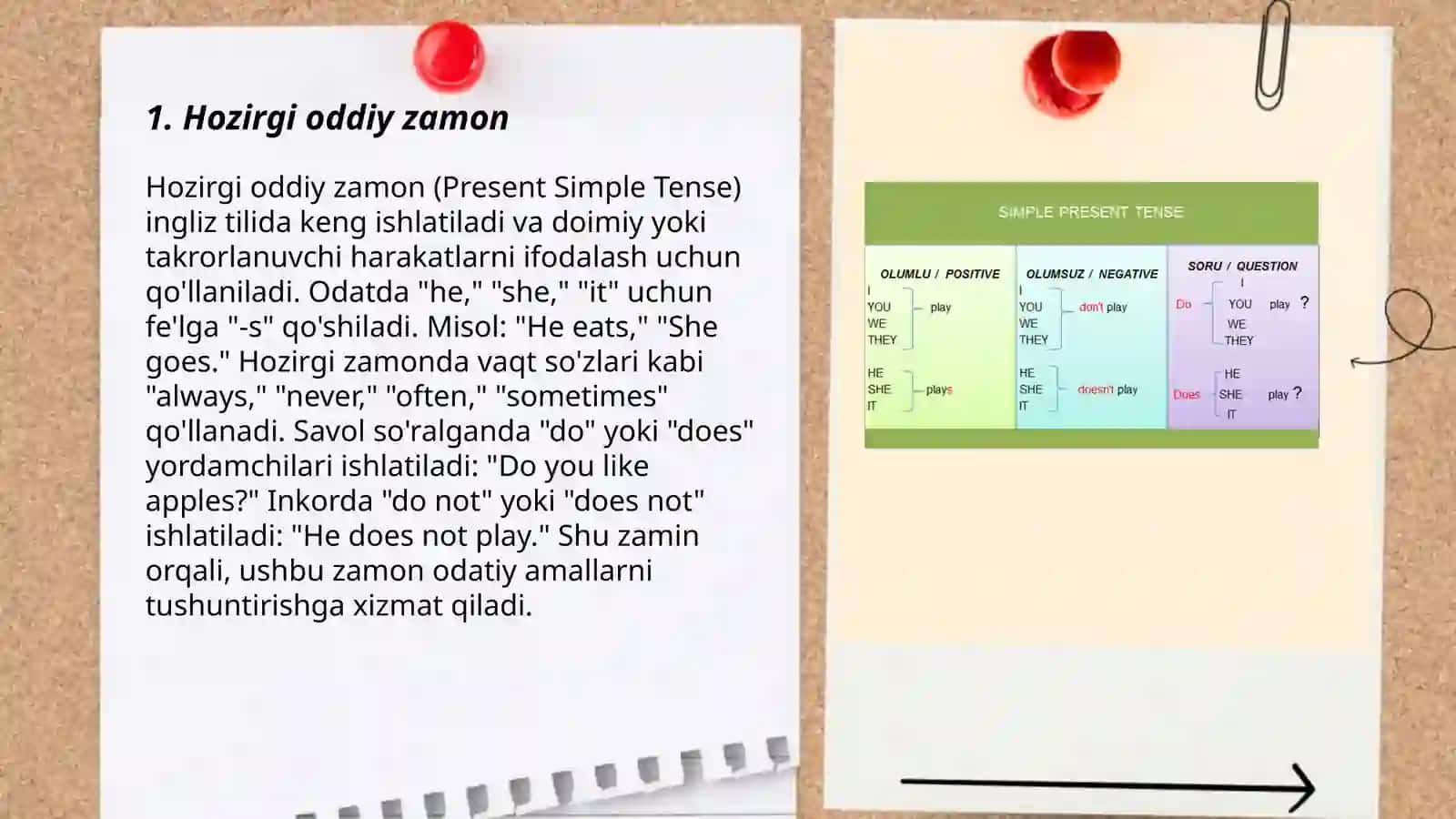 Hozirgi oddiy zamon (Present Simple Tense) 3