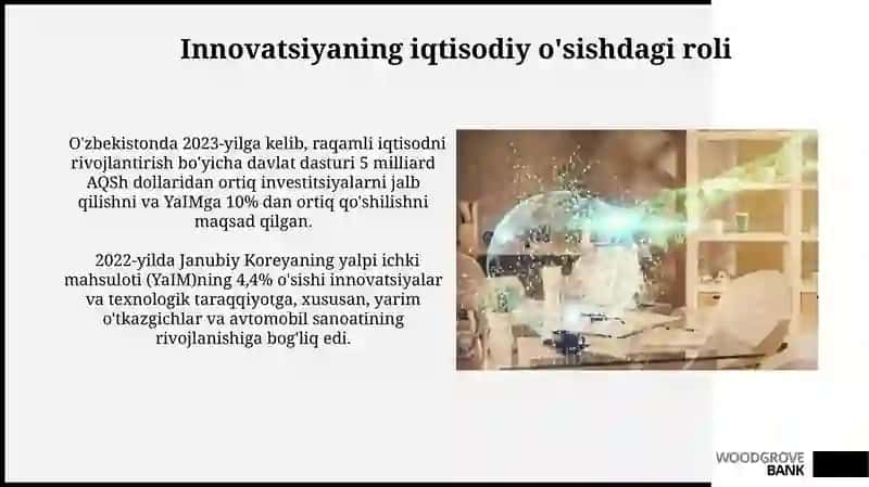 Innovatsiya va texnalogik rivojlanishning iqtisodiy o’sishdagi o’rni 3