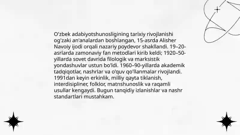 O'zbek adabiyotshunoslari va ularning fan rivojida tutgan o'rni 3