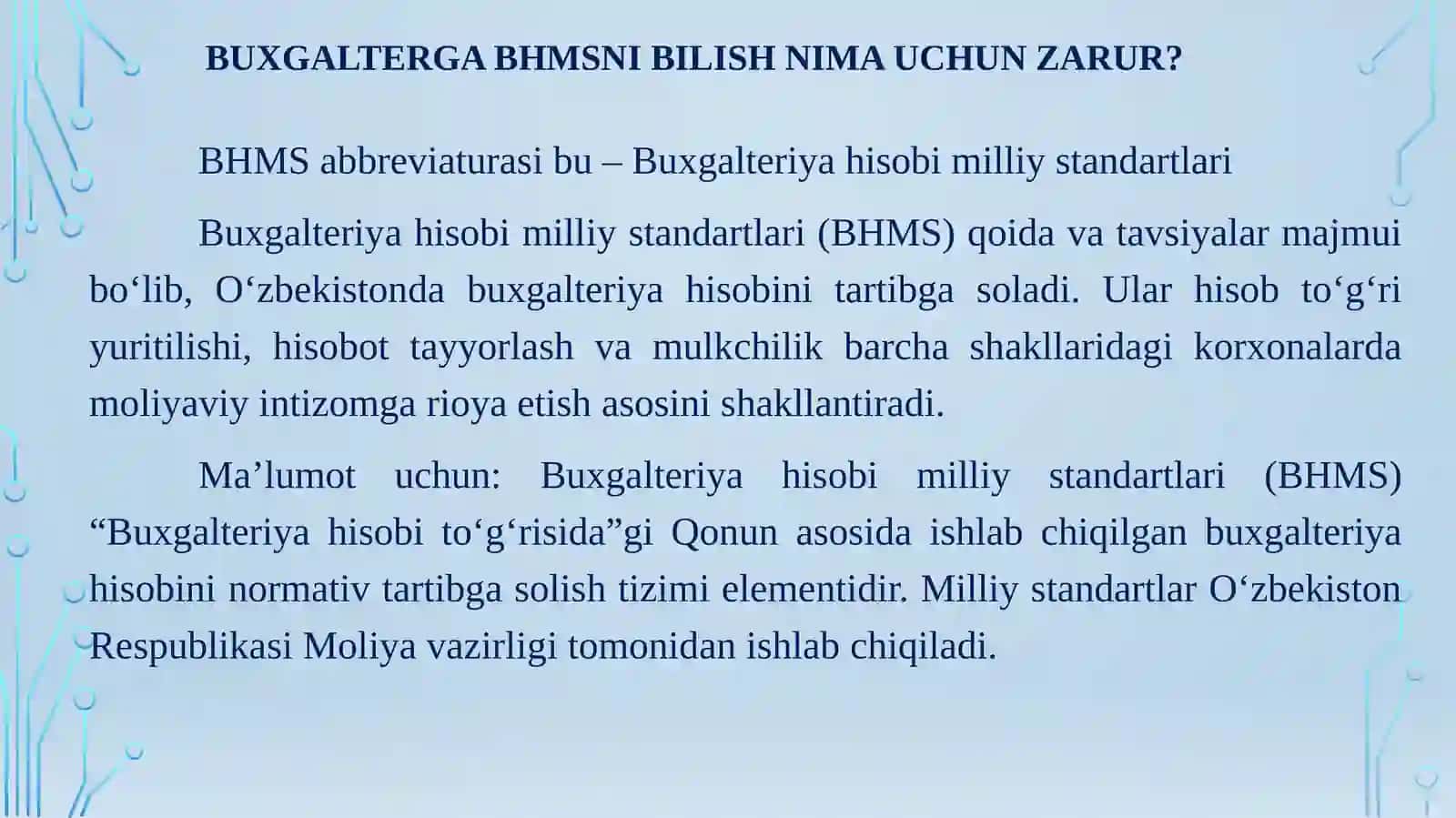 Moliyaviy hisobning milliy va xalqaro standartlari 3