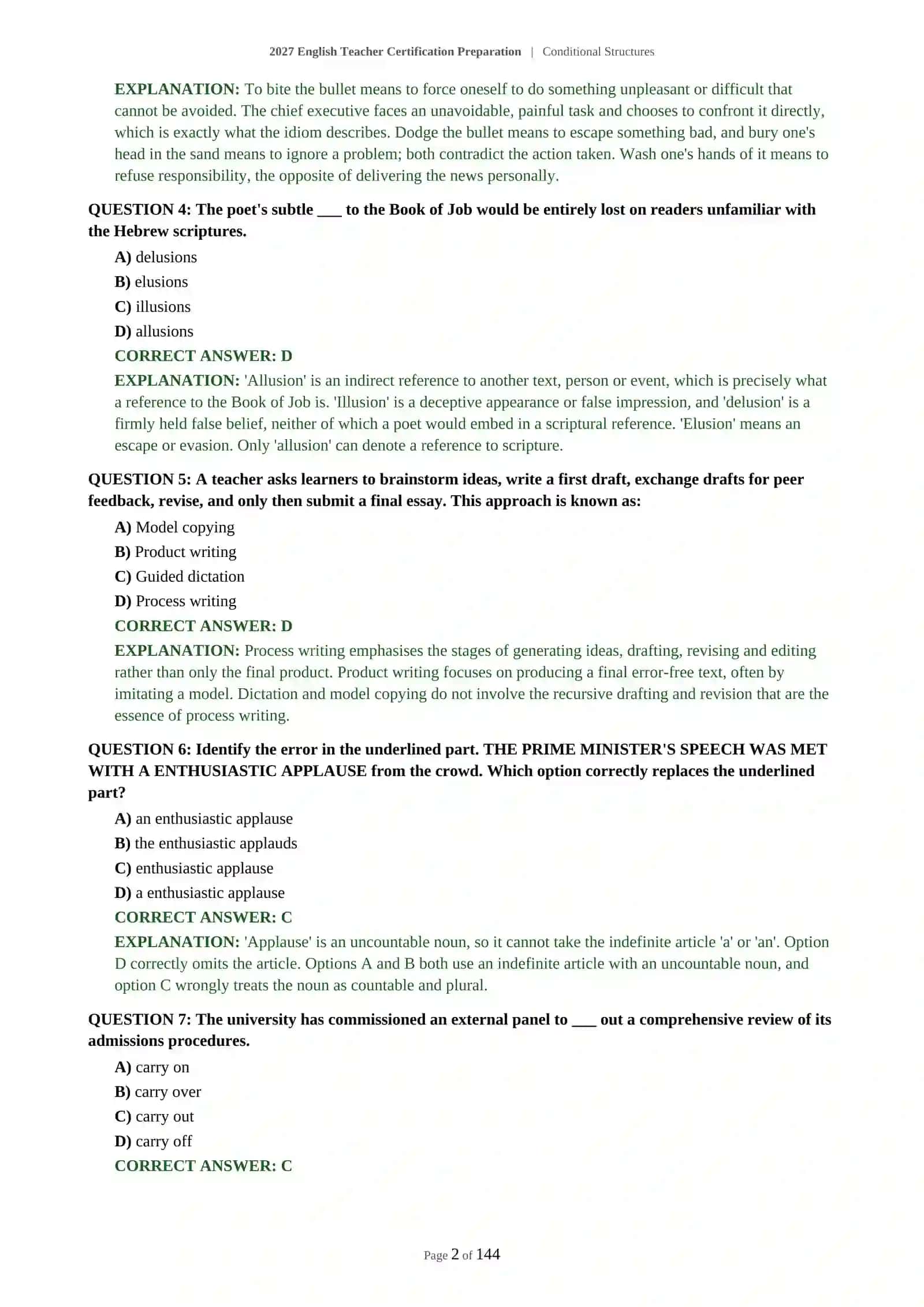 2027 English Teacher Certification Preparation | Conditional Structures 3
